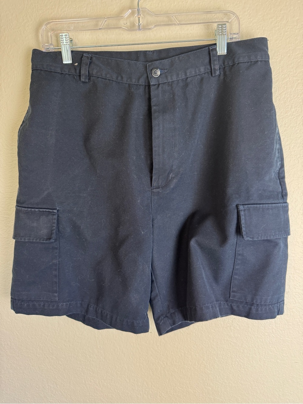 Greg Norman Men's Navy Cargo Shorts Flat Front Regular Fit 8” Inseam Size 34
